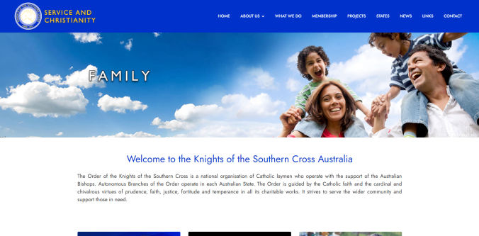Knights of the Southern Cross, Website Design